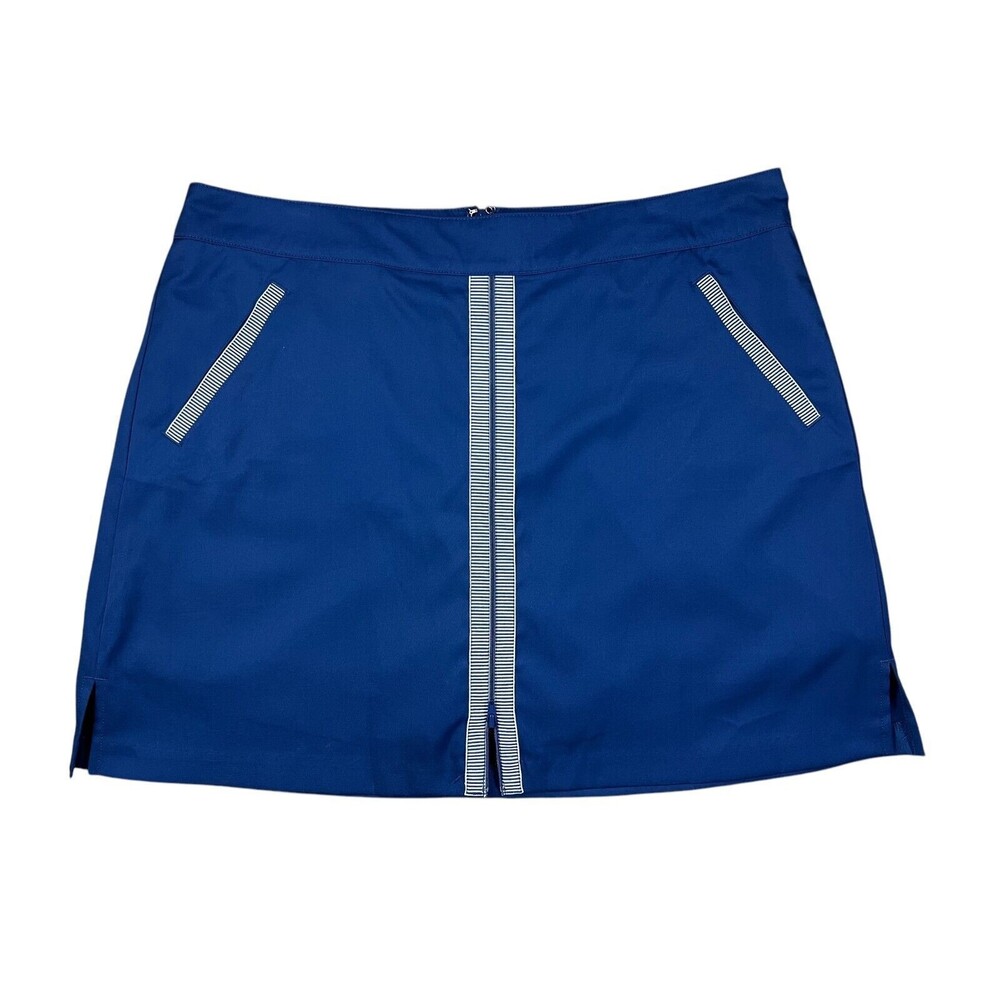Lady Hagen Zip Front Bon Voyage Golf Skort  Women's Size 14  Navy  Resort Travel